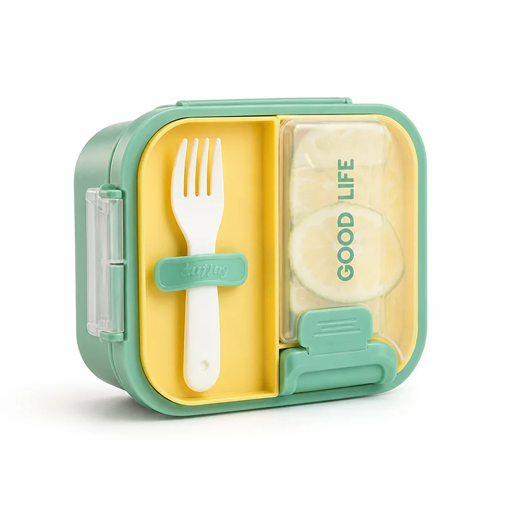 Bento Box Multi-Compartment Built-In Utensils