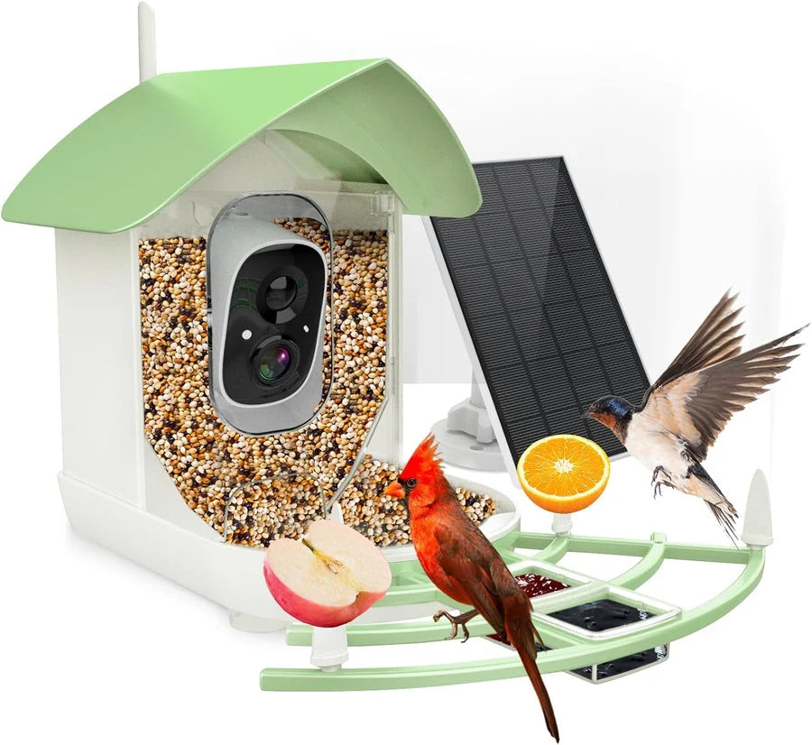 Bird Feeder Camera Solar-Powered 1080p AI ID