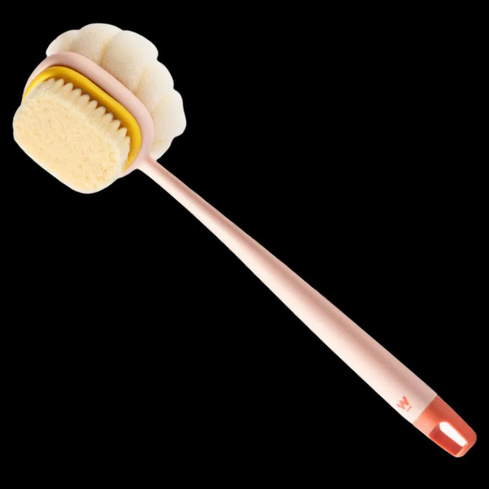 Body Scrubber Dual-Sided Brush Long Handle Hanging Loop