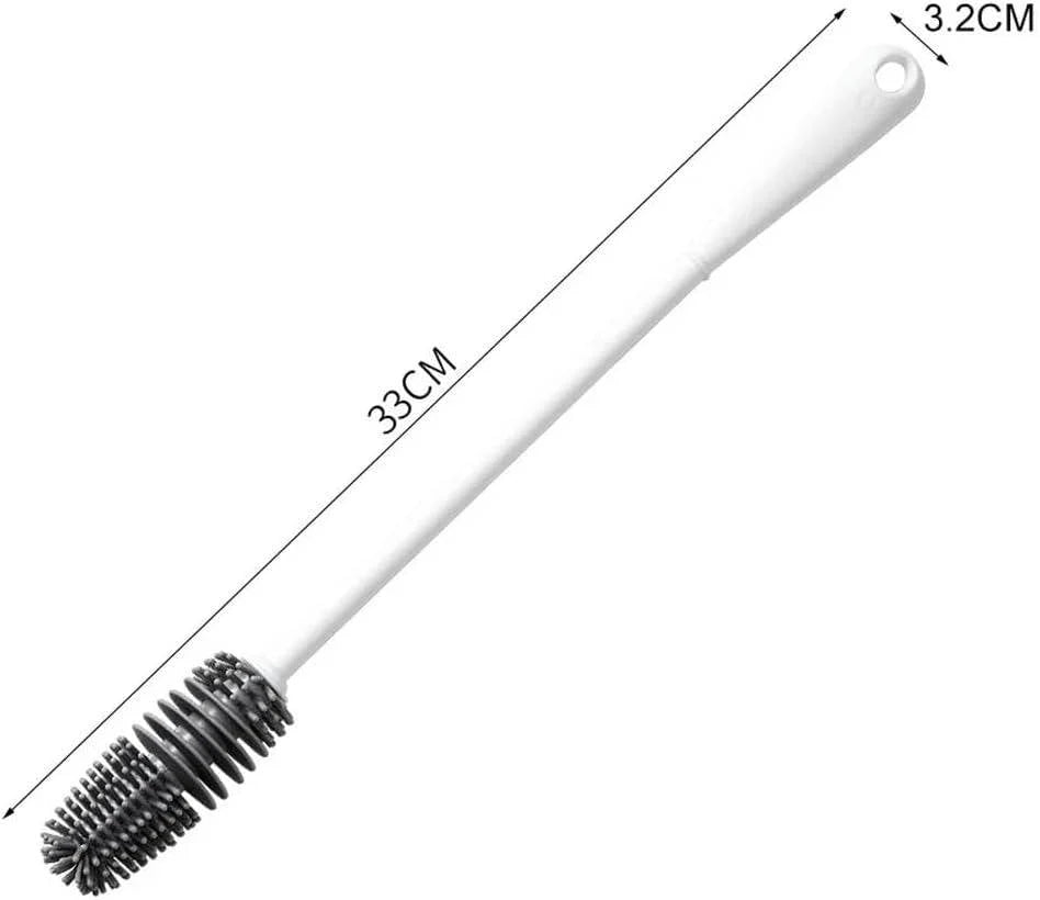 Bottle Brush 360 Degree Rotating Head Soft Fiber Bristles