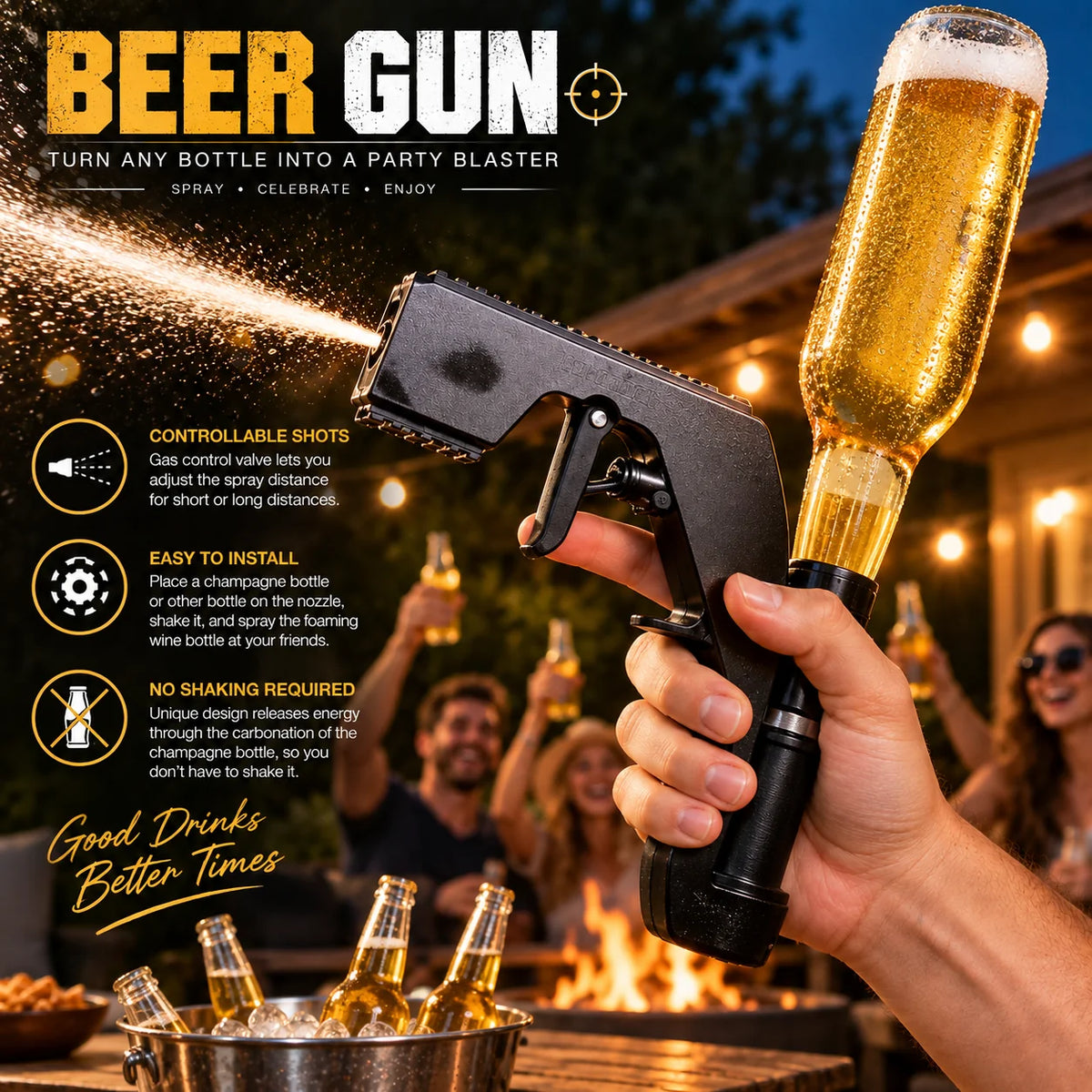 Bottle Spray Gun Adjustable Spray Control Tool-Free Setup