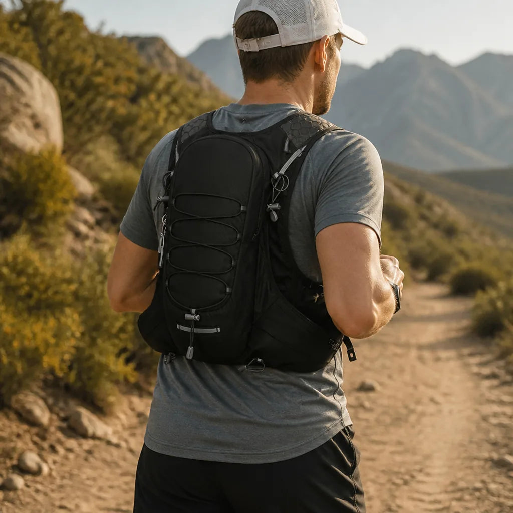 Breathable Mesh Running Vest with Hydration Bladder Pocket (Adjustable Straps)