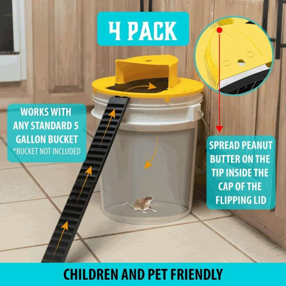 Bucket Lid Rodent Trap Auto-Reset Hands-Free