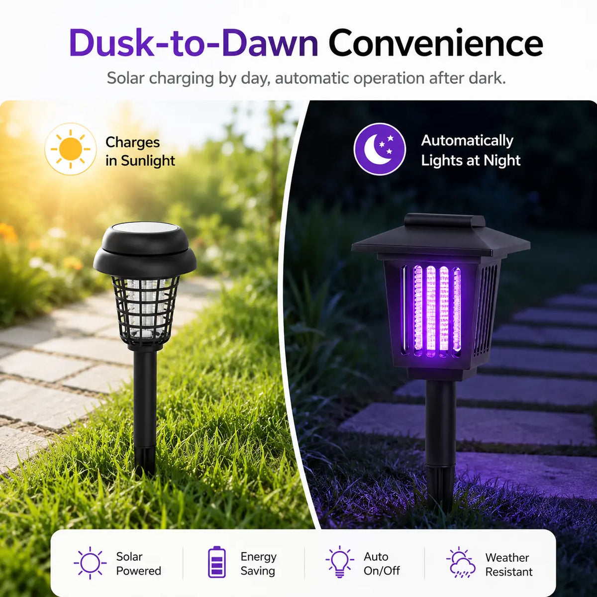 Bug Zapper & Pathway Light Solar Powered IP65