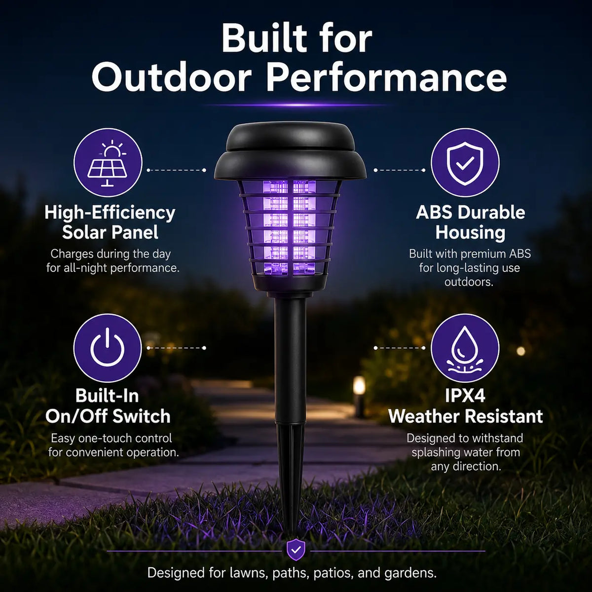 Bug Zapper & Pathway Light Solar Powered IP65