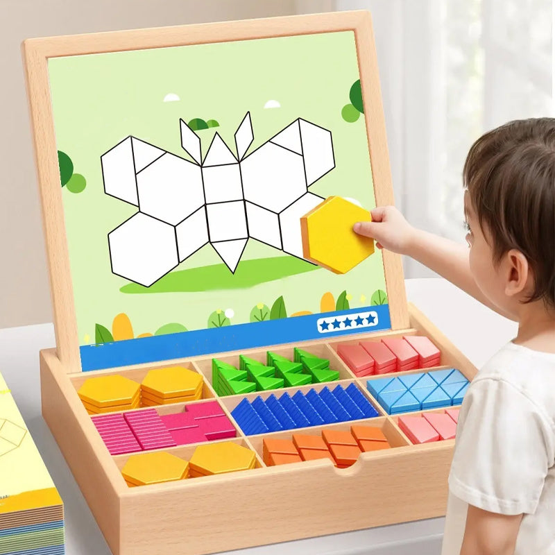 Building Block Set Magnetic Wooden Storage Box