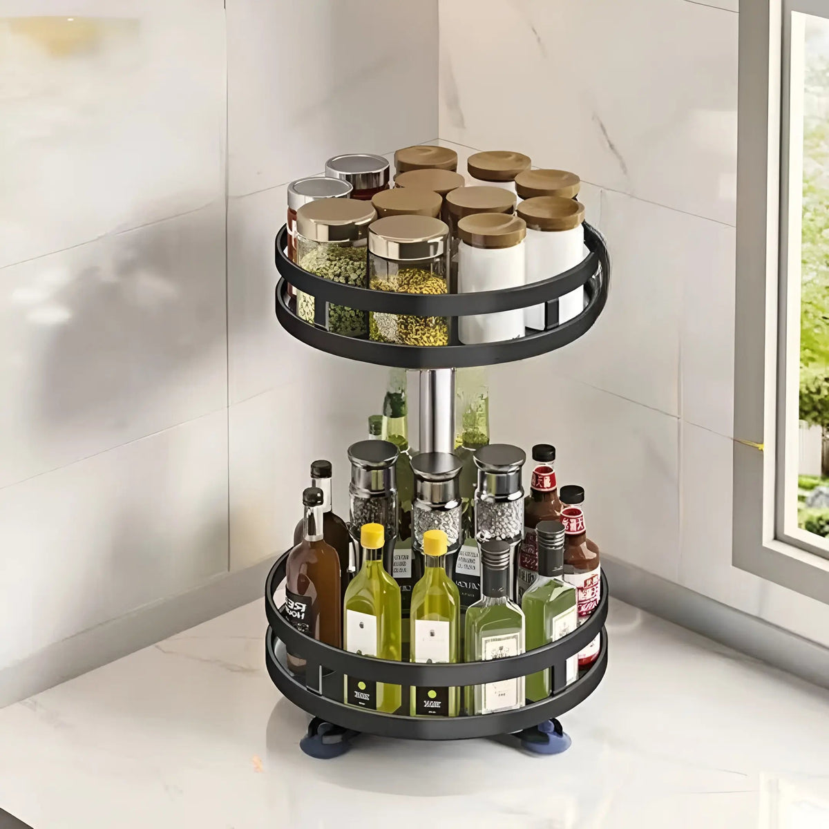Cabinet Turntable 360° Rotating Sturdy Metal Space-Saving