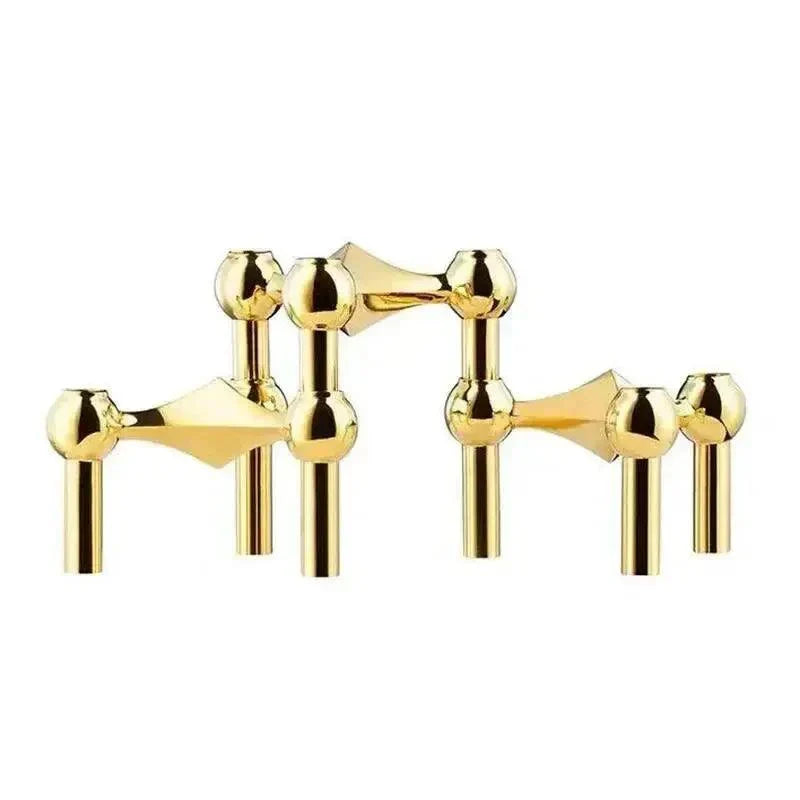 Candle Holder Molecular Sculpture Polished Metal
