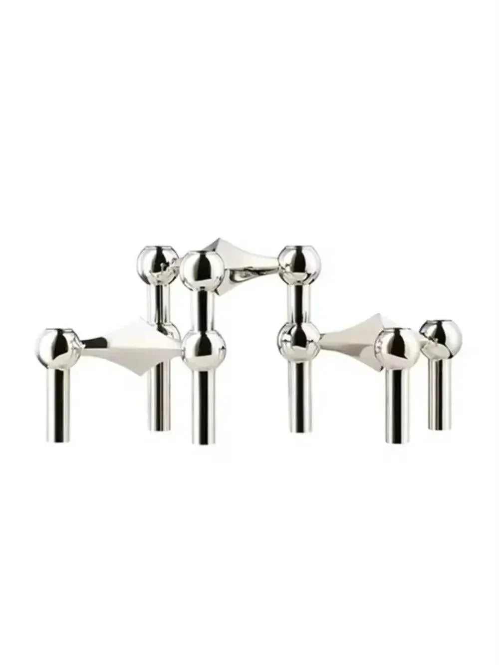 Candle Holder Molecular Sculpture Polished Metal
