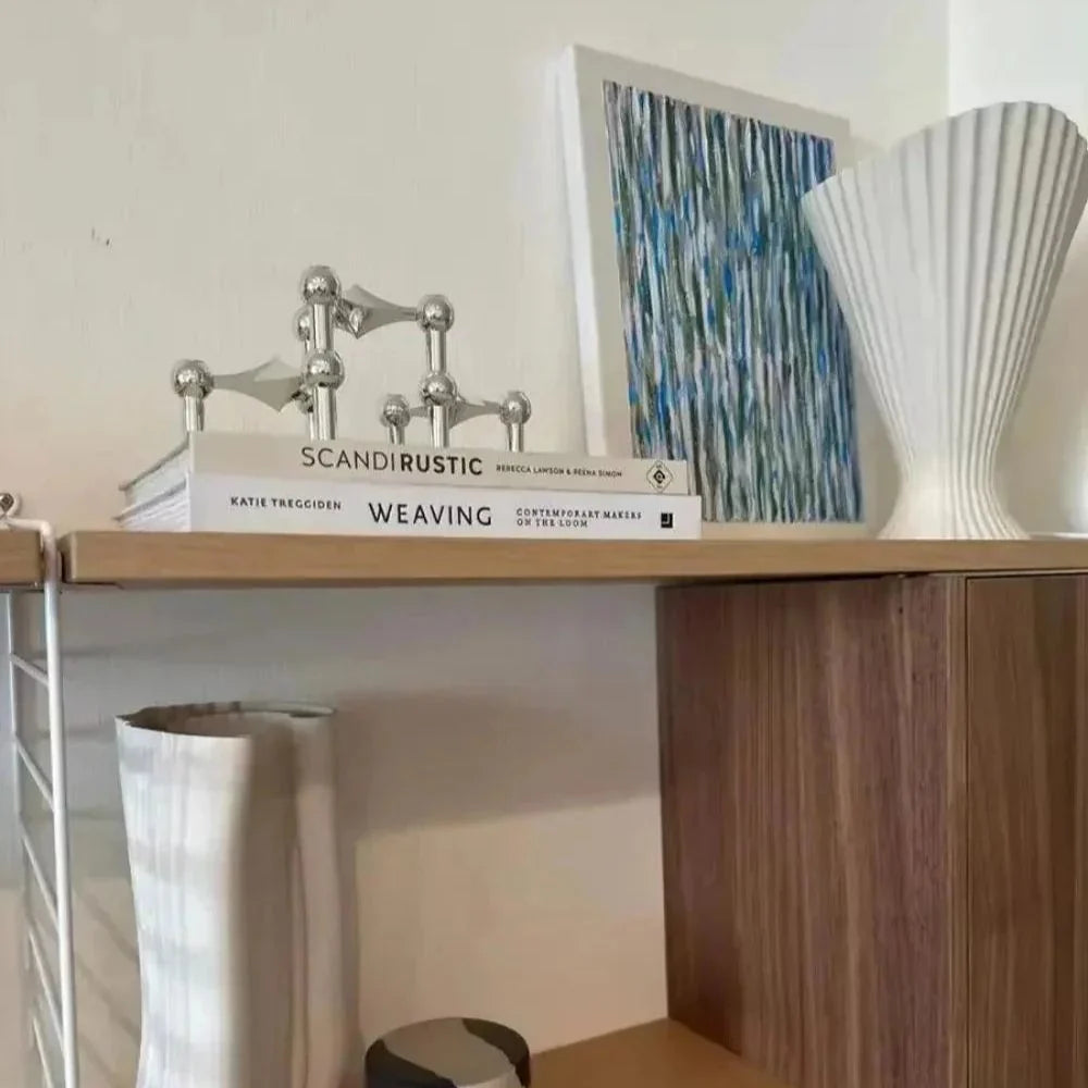 Candle Holder Molecular Sculpture Polished Metal