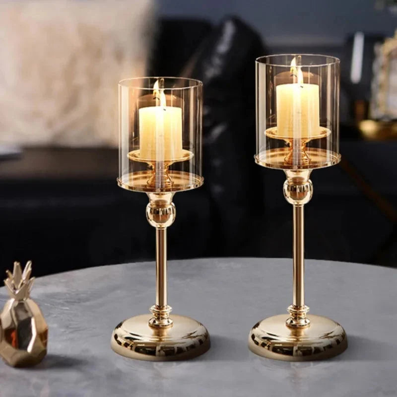 Candle Holder Nordic Minimalist Metal Finish Three Heights