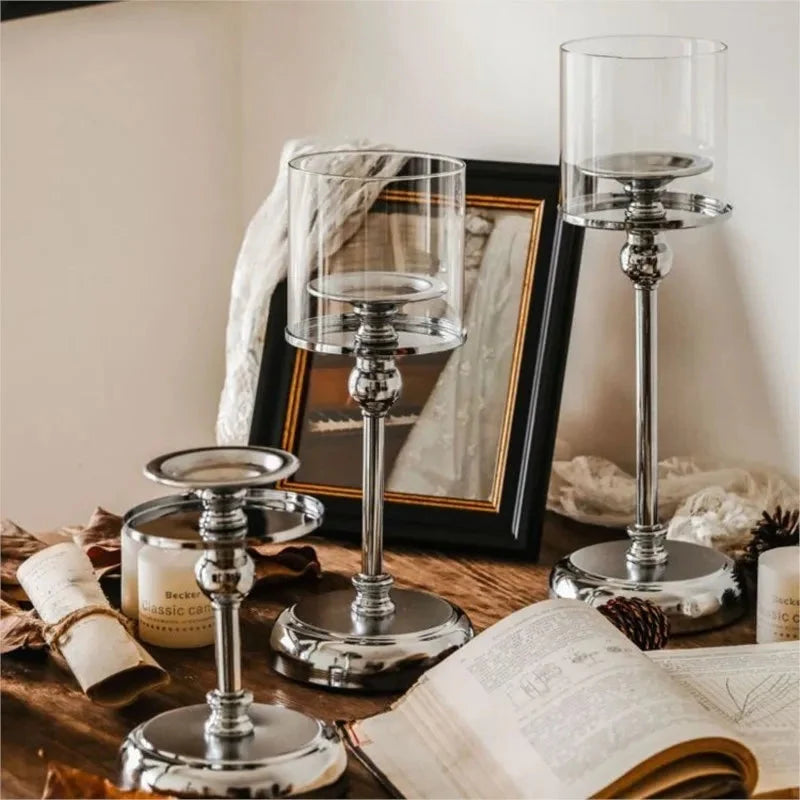 Candle Holder Nordic Minimalist Metal Finish Three Heights