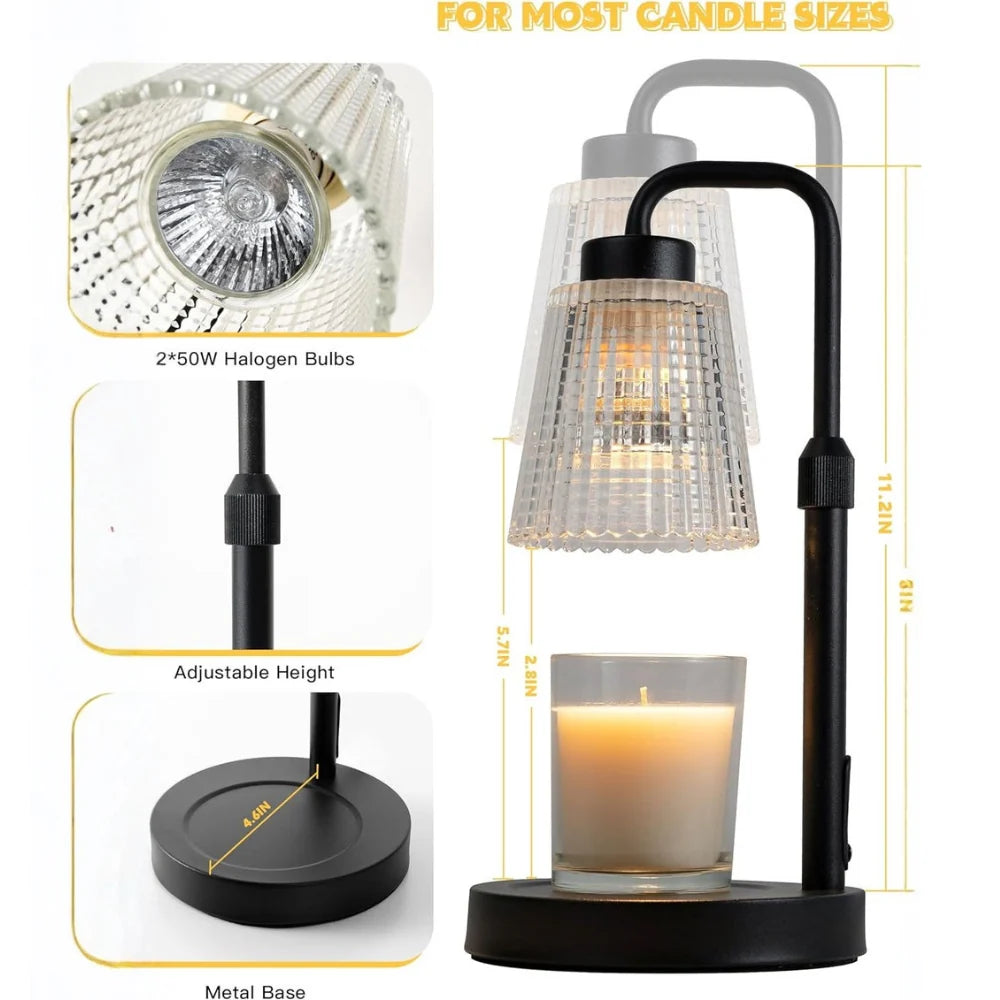 Candle Warmer Lamp Dimmable & Height-Adjustable 12-Hour Timer