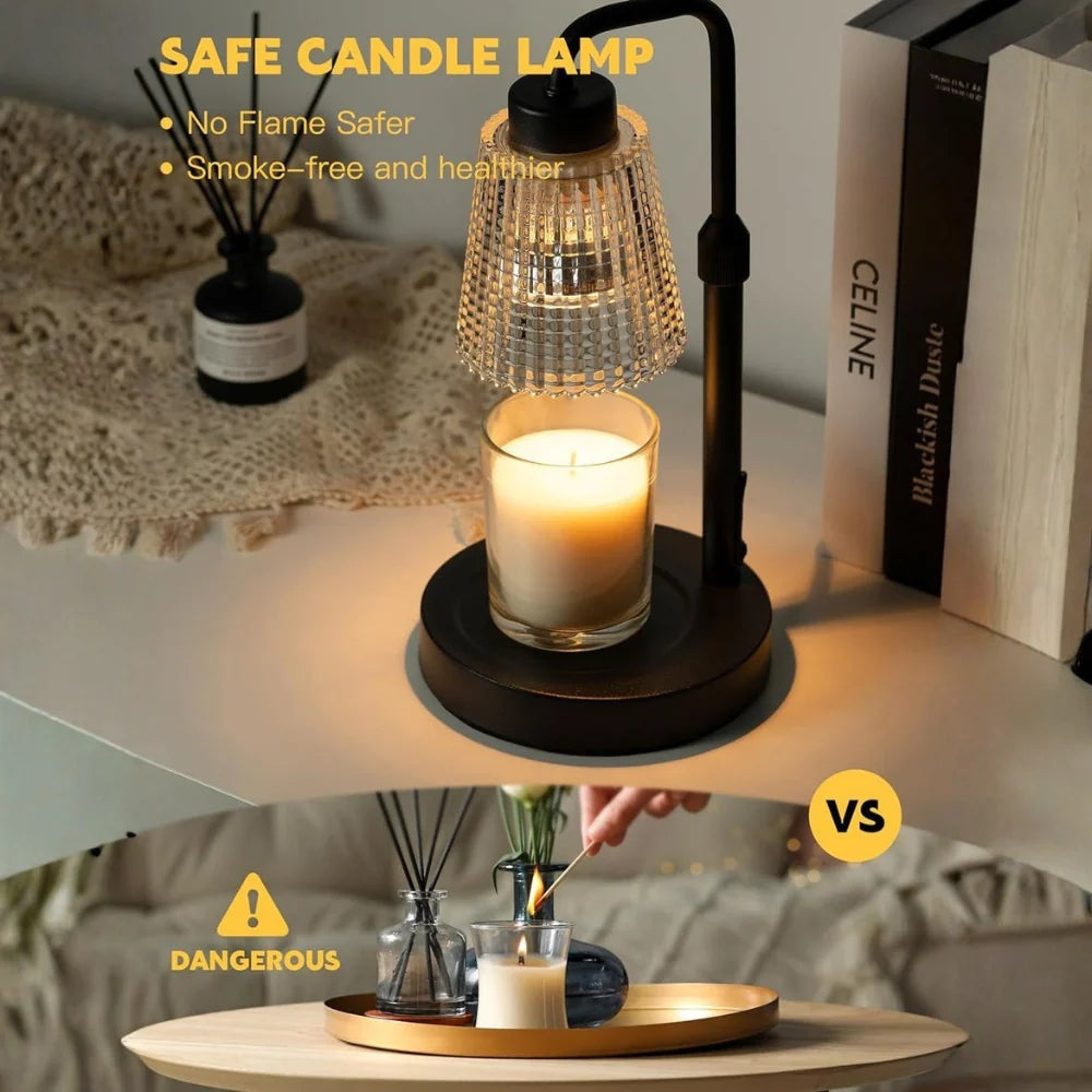 Candle Warmer Lamp Dimmable & Height-Adjustable 12-Hour Timer