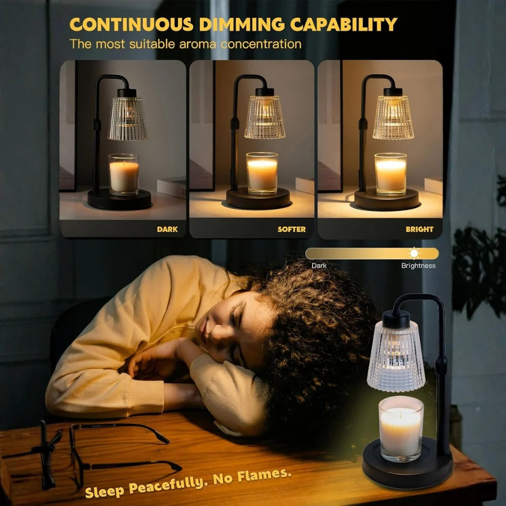 Candle Warmer Lamp Dimmable & Height-Adjustable 12-Hour Timer