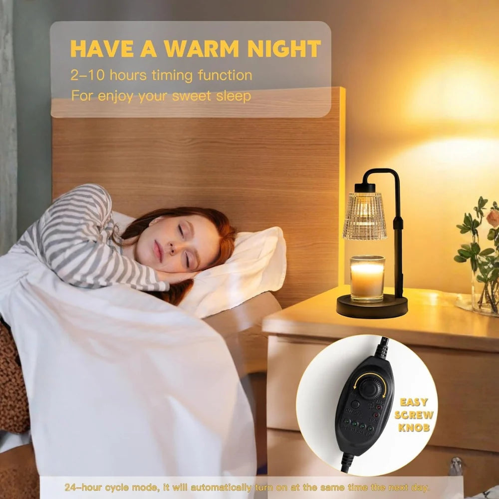 Candle Warmer Lamp Dimmable & Height-Adjustable 12-Hour Timer