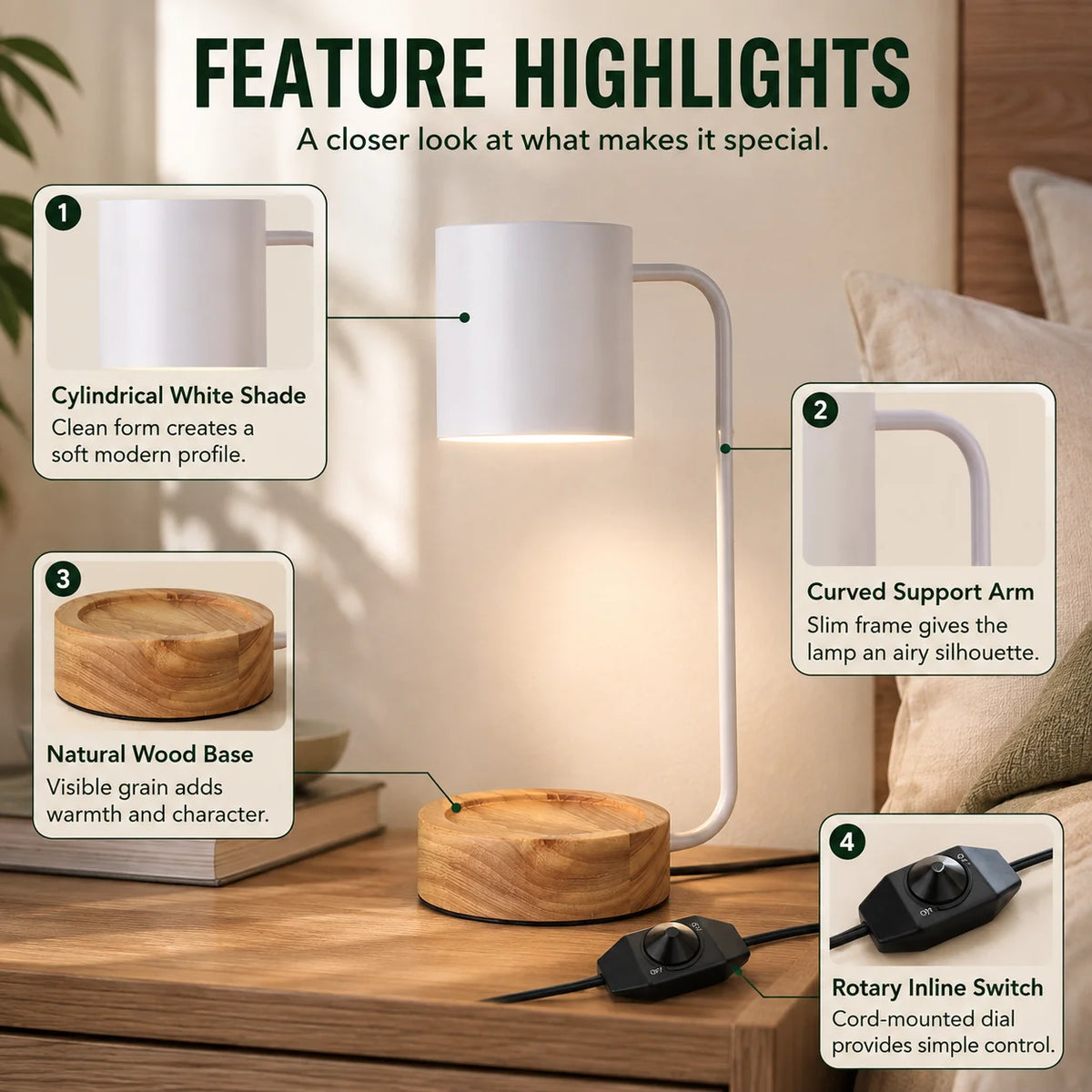 Candle Warmer Lamp Flameless Stepless Dimmer & Timer