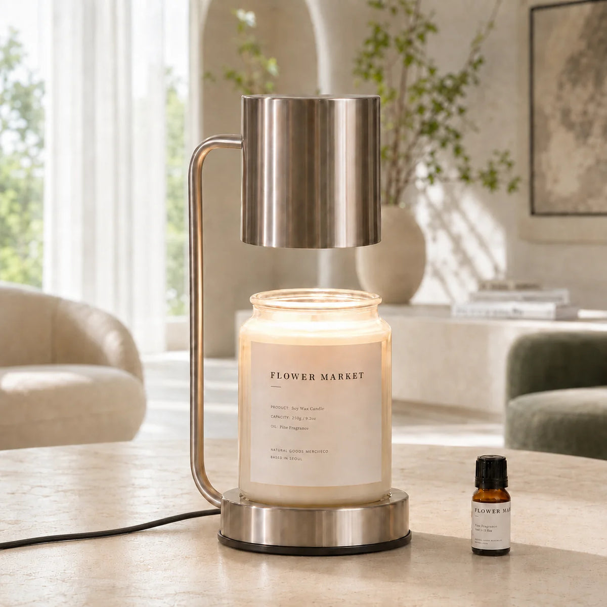Candle Warmer Lamp Top-Down Heating Dimmable Timer