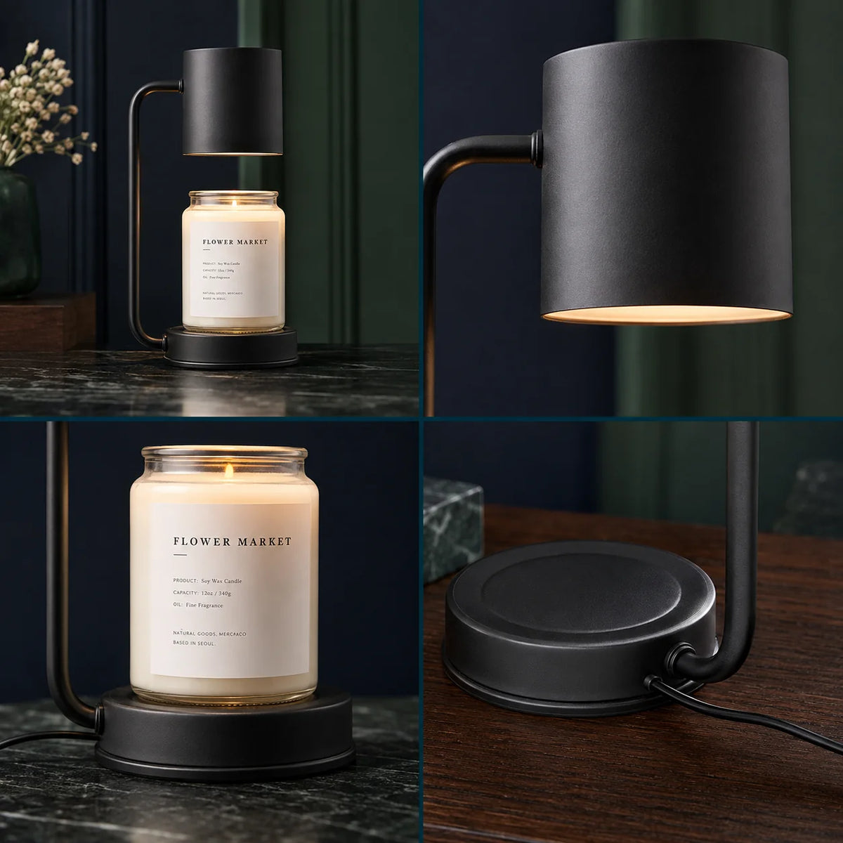 Candle Warmer Lamp Top-Down Heating Dimmable Timer