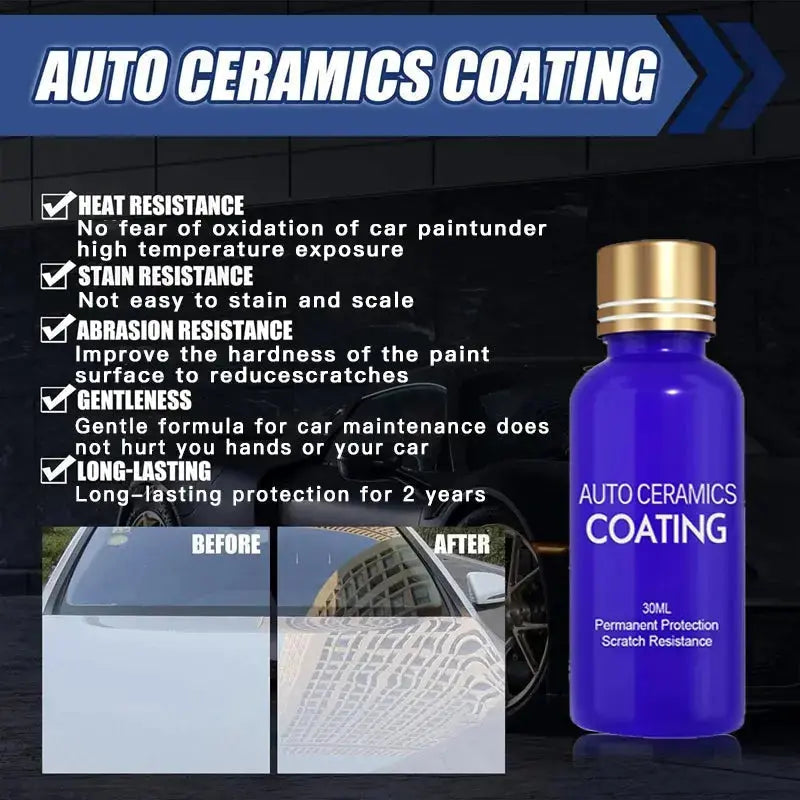 Car Ceramic Spray Sealant Hydrophobic 60ml Microfiber & Sponge