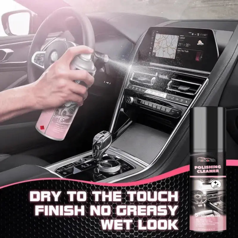 Car Interior Polish Spray Dry Non-Greasy Leather & Vinyl