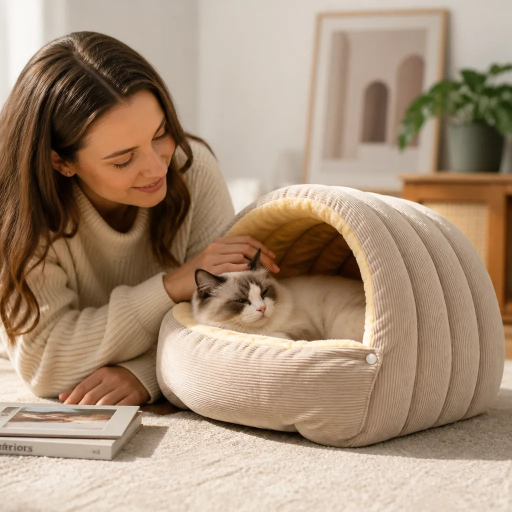 Cat & Small Dog Bed Fleece Lined Machine Washable