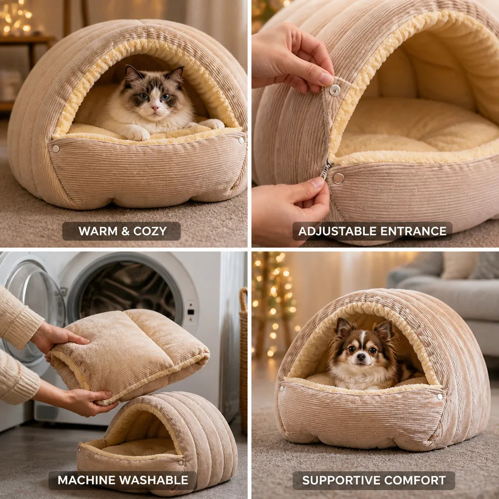 Cat & Small Dog Bed Fleece Lined Machine Washable