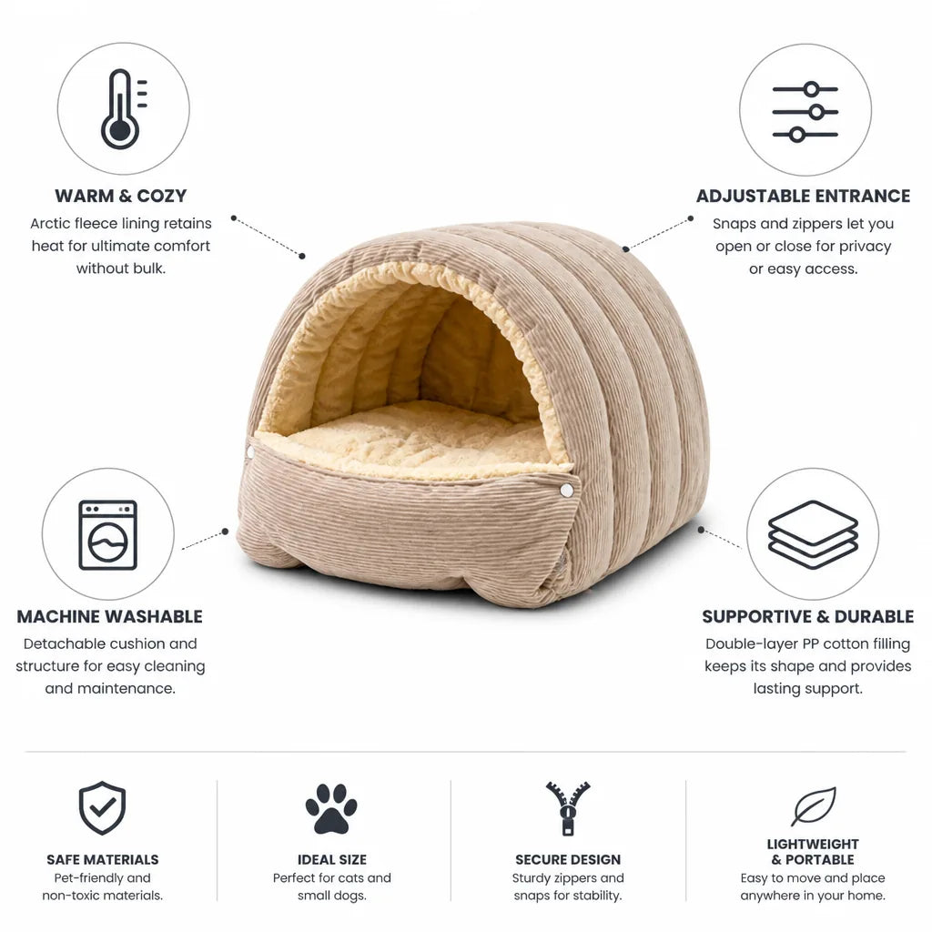 Cat & Small Dog Bed Fleece Lined Machine Washable