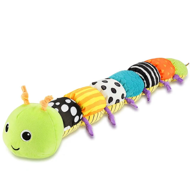 Caterpillar Rattle Plush Tummy Time Crinkle & Music