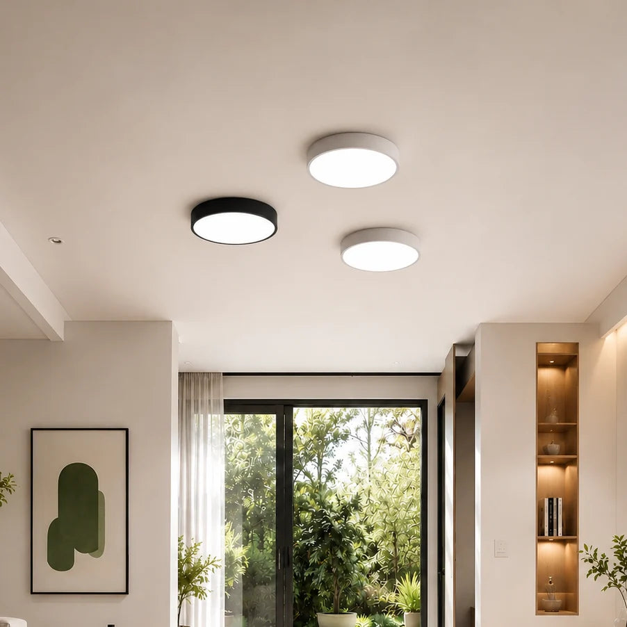 Ceiling Light Wood Ring Acrylic Diffuser LED Two Sizes