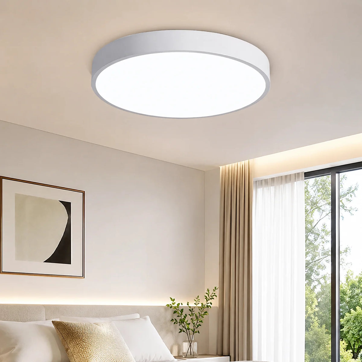 Ceiling Light Wood Ring Acrylic Diffuser LED Two Sizes