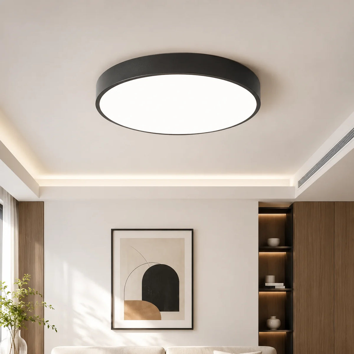 Ceiling Light Wood Ring Acrylic Diffuser LED Two Sizes