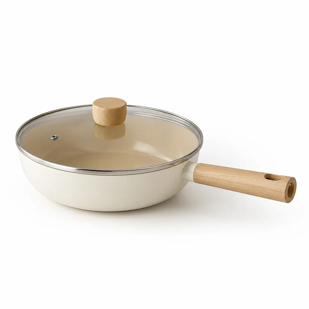 Ceramic Pot Non-Stick Tempered Glass Lid