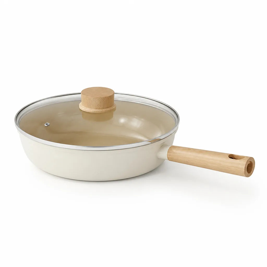 Ceramic Pot Non-Stick Tempered Glass Lid