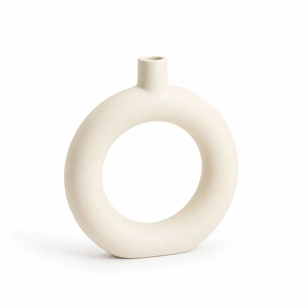 Ceramic Vase Minimalist Smooth Finish 6.9 Inch