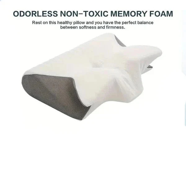 Cervical Memory Foam Pillow Ergonomic Butterfly Cooling Breathable Cover