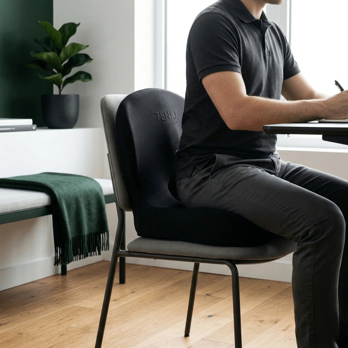 Chair Support Cushion Contoured Memory Foam Removable Cover