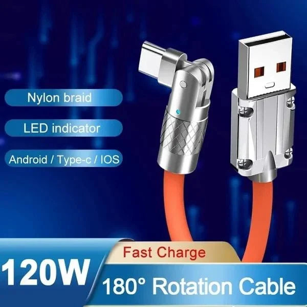 Charging Cable 180° Swivel Multi-Tip Fast Charging