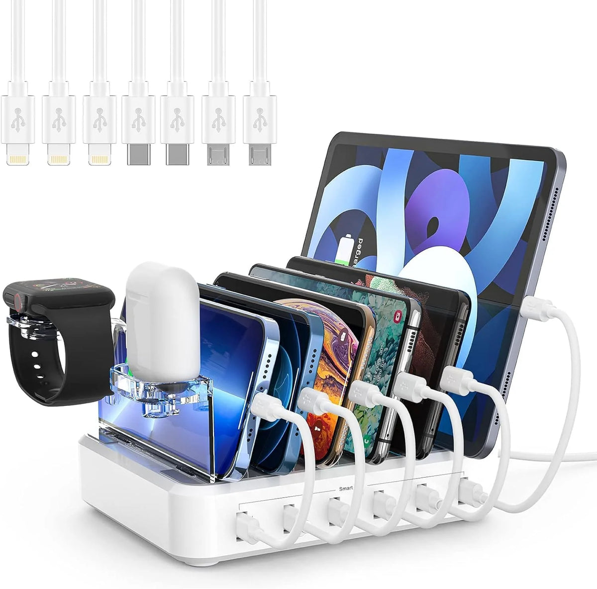 Charging Station Six-Device Adaptive Charging