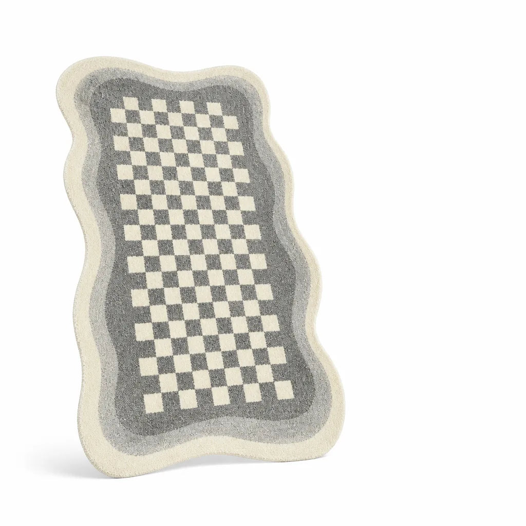 Checkerboard Irregular Shape Bedside Rug