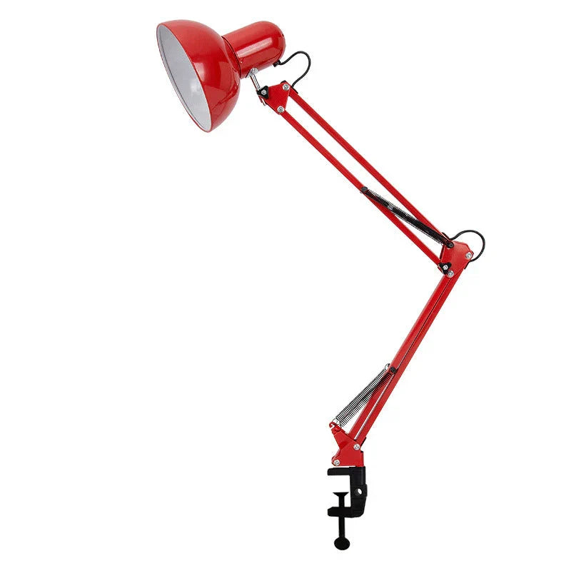 Clip-On Desk Lamp Adjustable Pivoting Arm E26 Bulb Base