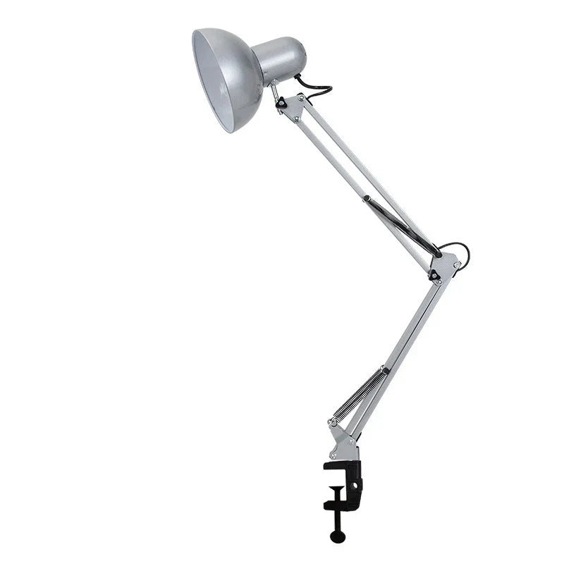 Clip-On Desk Lamp Adjustable Pivoting Arm E26 Bulb Base