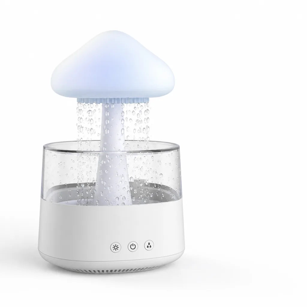 Cloud-Shaped Ultrasonic Humidifier (Visible Rain Effect, Color-Changing LED)