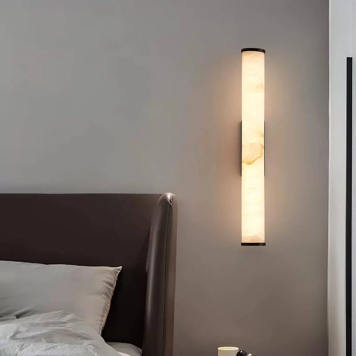Column Wall Sconce Slim Stone-Effect Resin Integrated LED