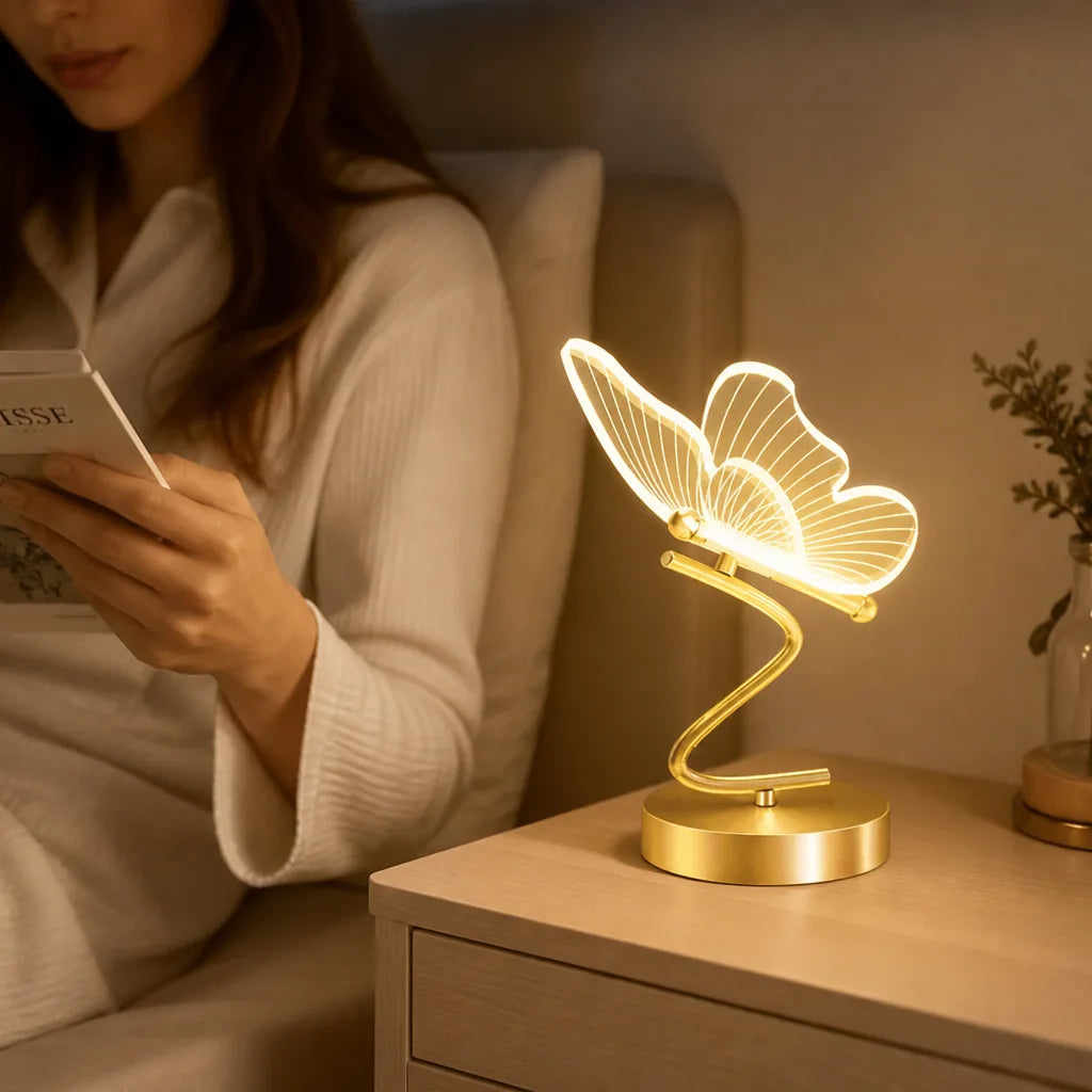 Compact Portable LED Butterfly Table Lamp