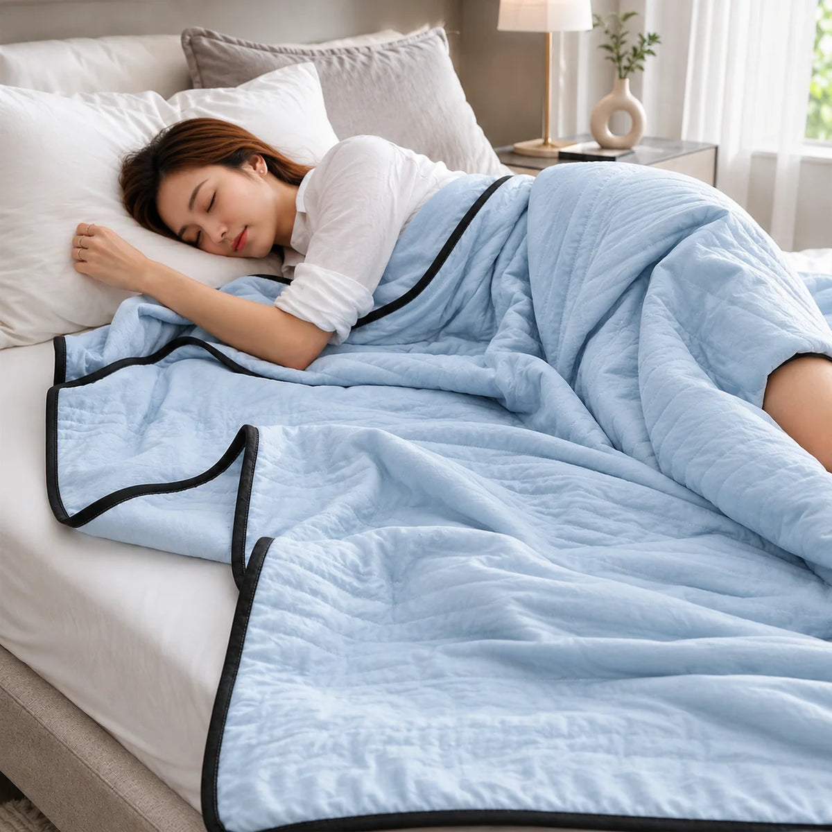 Cooling Quilt Blanket Quilted Breathable 79 x 91