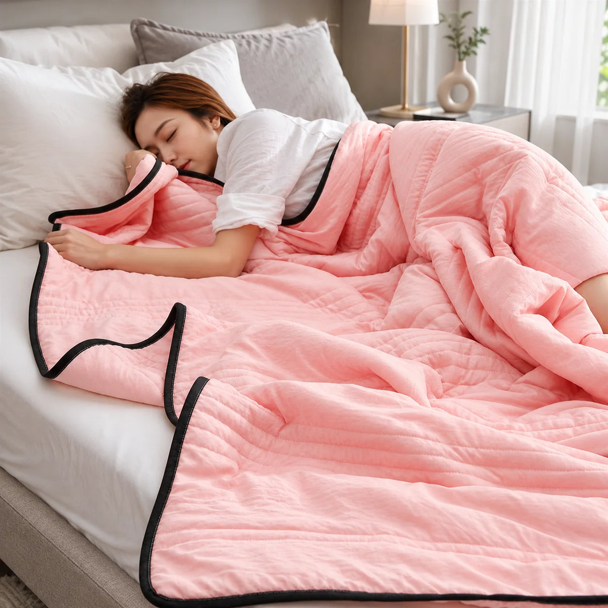 Cooling Quilt Blanket Quilted Breathable 79 x 91