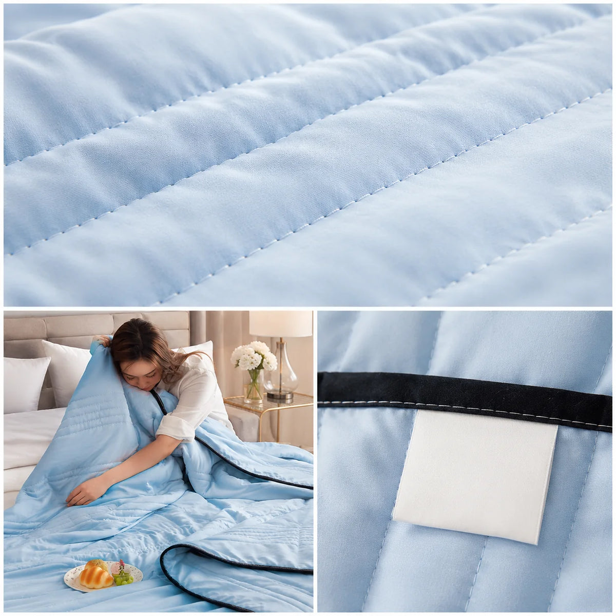 Cooling Quilt Blanket Quilted Breathable 79 x 91