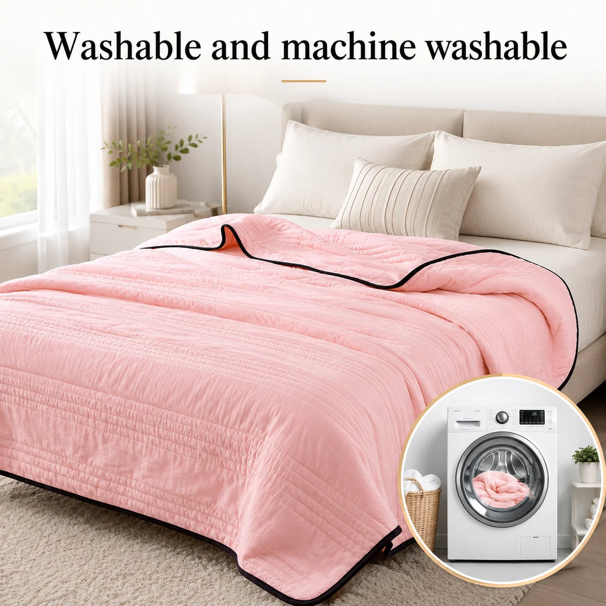 Cooling Quilt Blanket Quilted Breathable 79 x 91