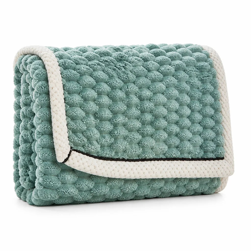 Coral Fleece Turtle Motif Throw Blanket